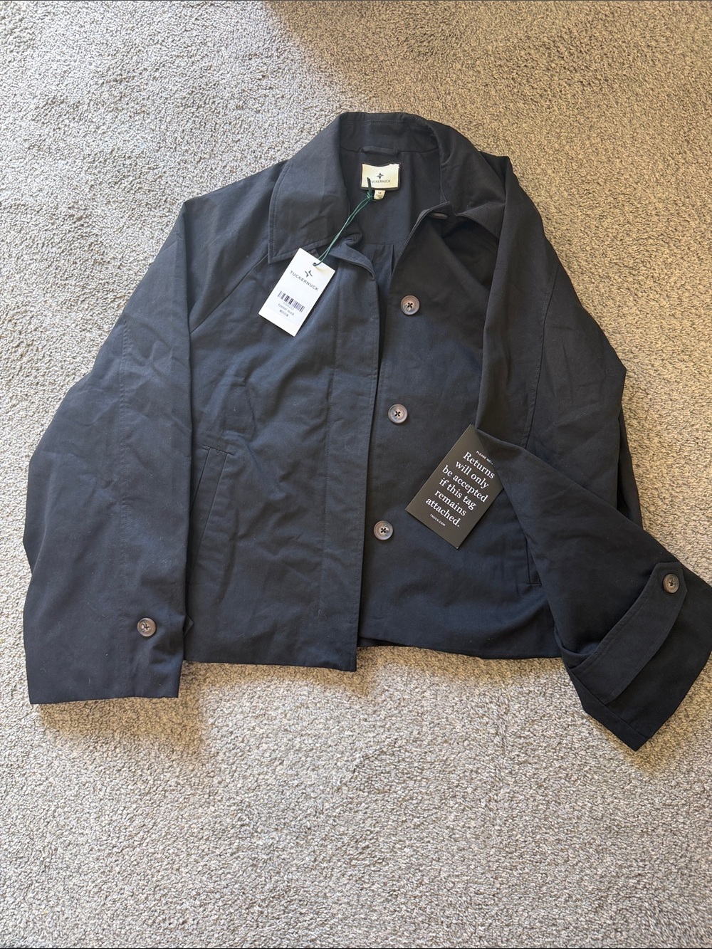 Tuckernuck Black Drew Short Trench Coat